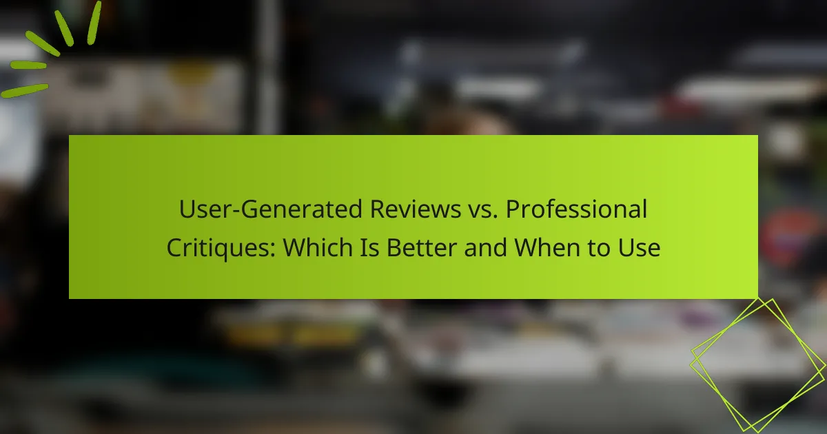 User-Generated Reviews vs. Professional Critiques: Which Is Better and When to Use